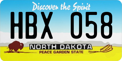 ND license plate HBX058