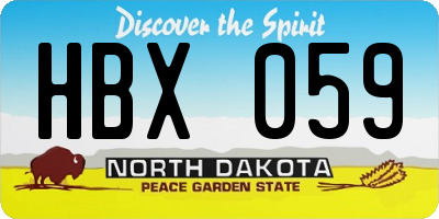 ND license plate HBX059