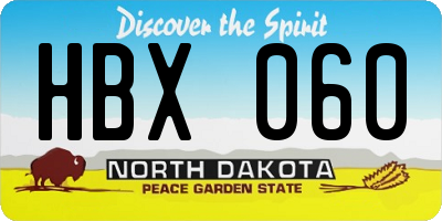 ND license plate HBX060