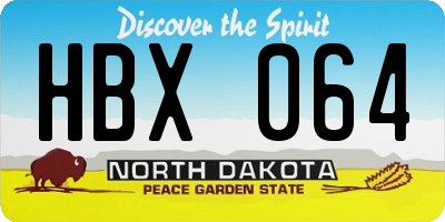 ND license plate HBX064