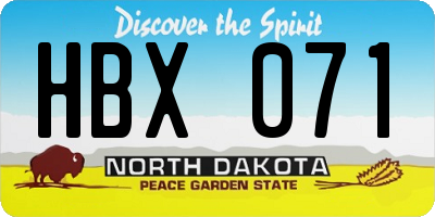 ND license plate HBX071