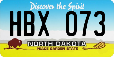 ND license plate HBX073