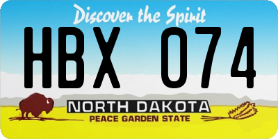 ND license plate HBX074