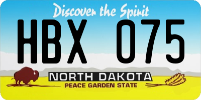 ND license plate HBX075