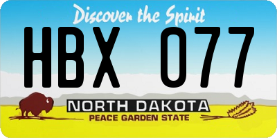 ND license plate HBX077