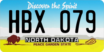 ND license plate HBX079