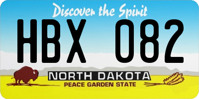 ND license plate HBX082