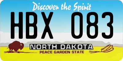 ND license plate HBX083