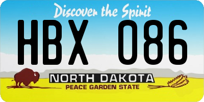 ND license plate HBX086