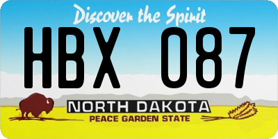 ND license plate HBX087