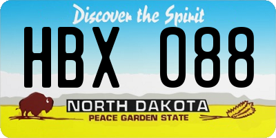 ND license plate HBX088