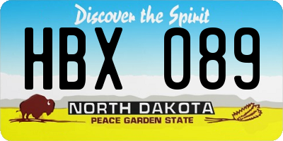 ND license plate HBX089