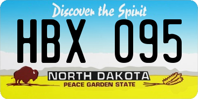 ND license plate HBX095