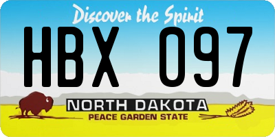 ND license plate HBX097