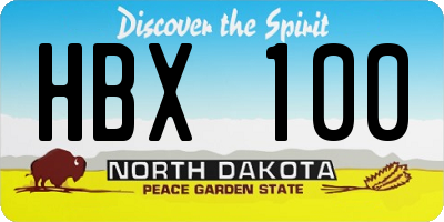 ND license plate HBX100