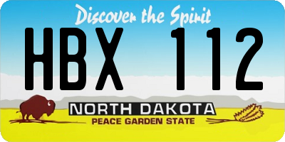 ND license plate HBX112