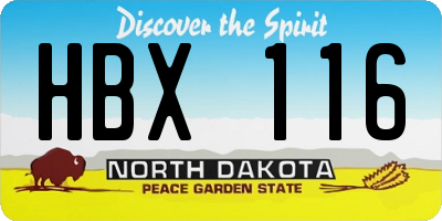 ND license plate HBX116