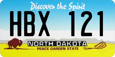 ND license plate HBX121