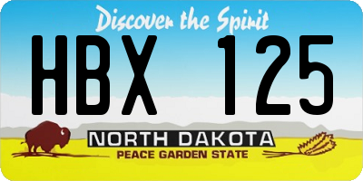 ND license plate HBX125