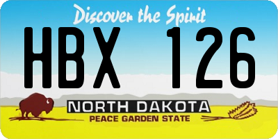 ND license plate HBX126