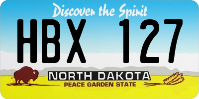 ND license plate HBX127