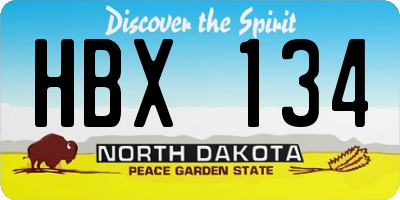 ND license plate HBX134