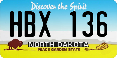 ND license plate HBX136