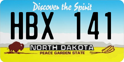 ND license plate HBX141