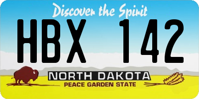 ND license plate HBX142