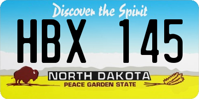 ND license plate HBX145