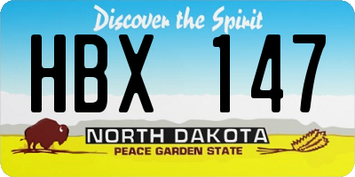 ND license plate HBX147