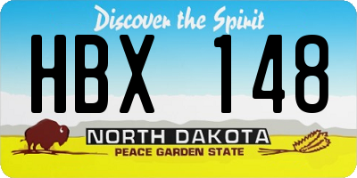 ND license plate HBX148