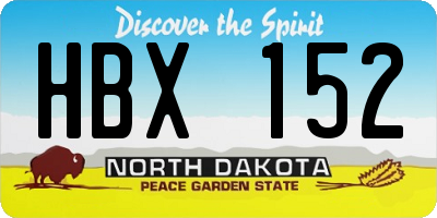 ND license plate HBX152