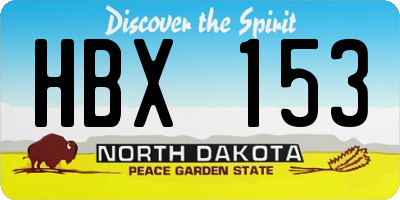 ND license plate HBX153