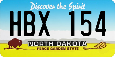 ND license plate HBX154