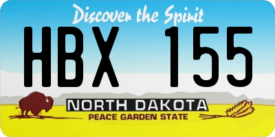 ND license plate HBX155