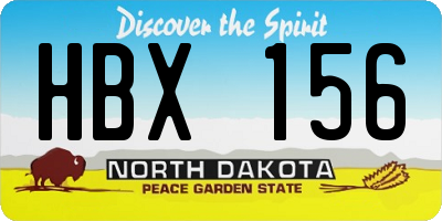 ND license plate HBX156