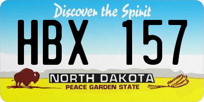 ND license plate HBX157