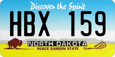 ND license plate HBX159