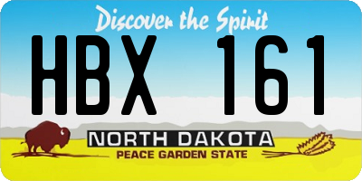 ND license plate HBX161