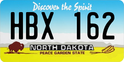 ND license plate HBX162