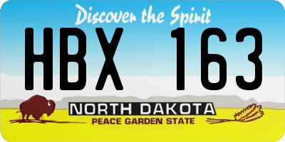 ND license plate HBX163