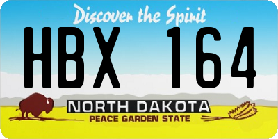 ND license plate HBX164