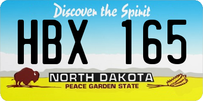 ND license plate HBX165