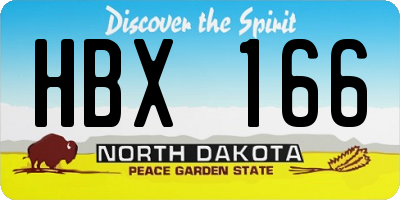 ND license plate HBX166