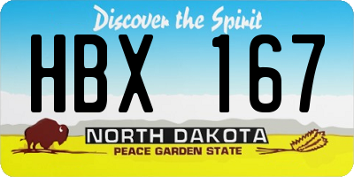 ND license plate HBX167