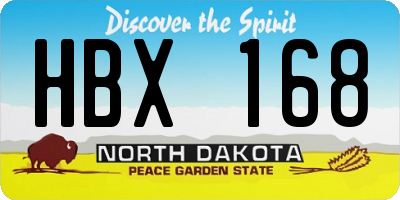 ND license plate HBX168