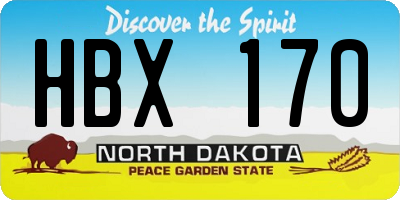 ND license plate HBX170