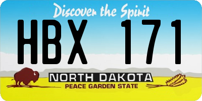 ND license plate HBX171