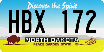 ND license plate HBX172